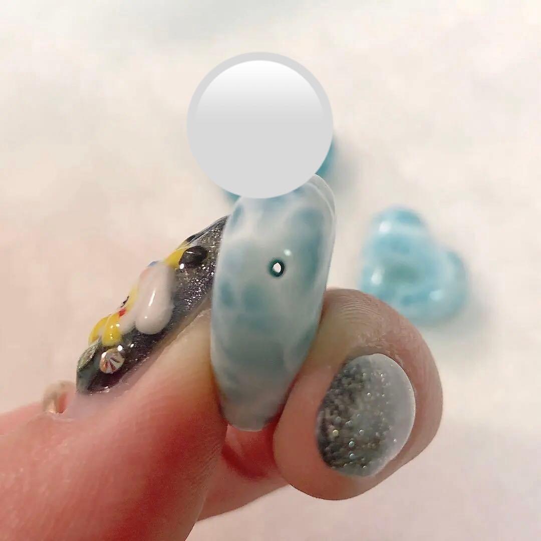 ドミニカ産 ラリマー 横穴 ハート 2つ