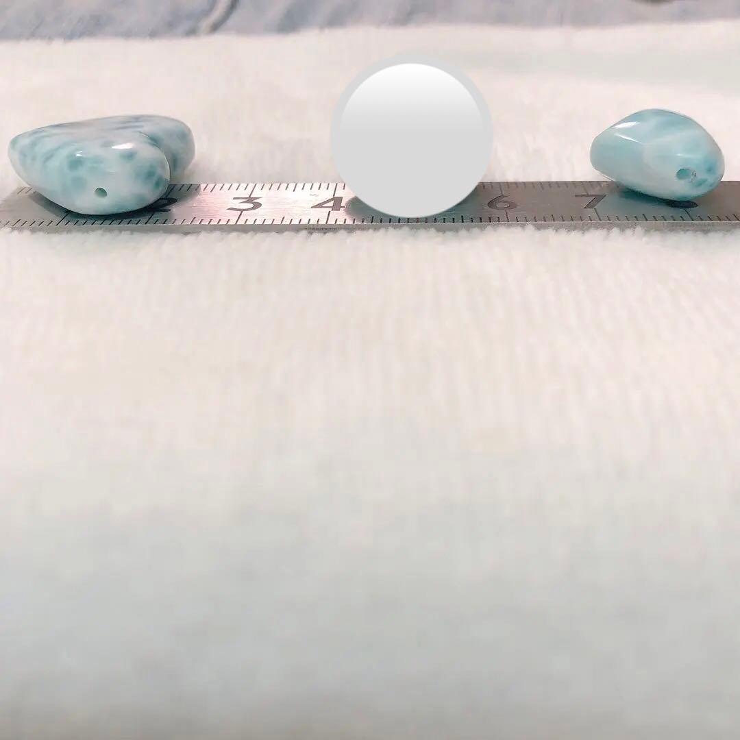 ドミニカ産 ラリマー 横穴 ハート 2つ