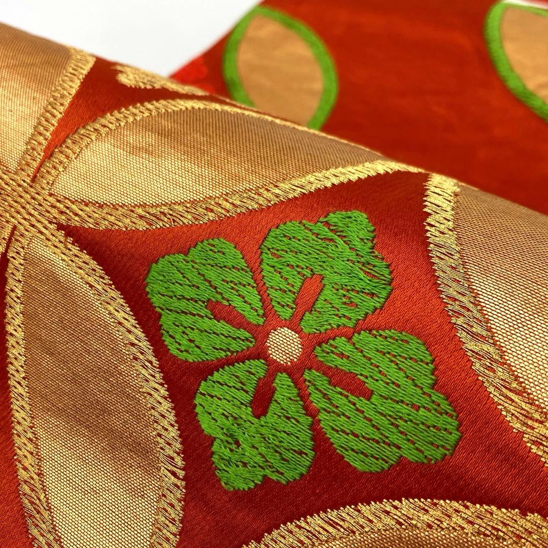 【着物と帯 時流】O25869ts◇七五三 袋帯◇三越 全通 7才女の子橙 美品