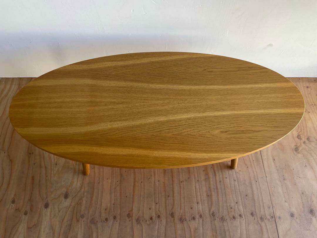 unico オーバル型　ローテーブル　 センターテーブル コーヒーテーブル 木製