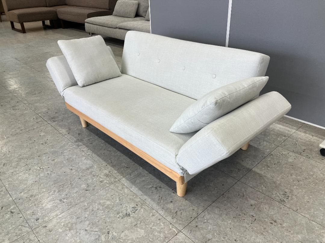 LOWYA 2人掛けソファ リクライニング アイボリー