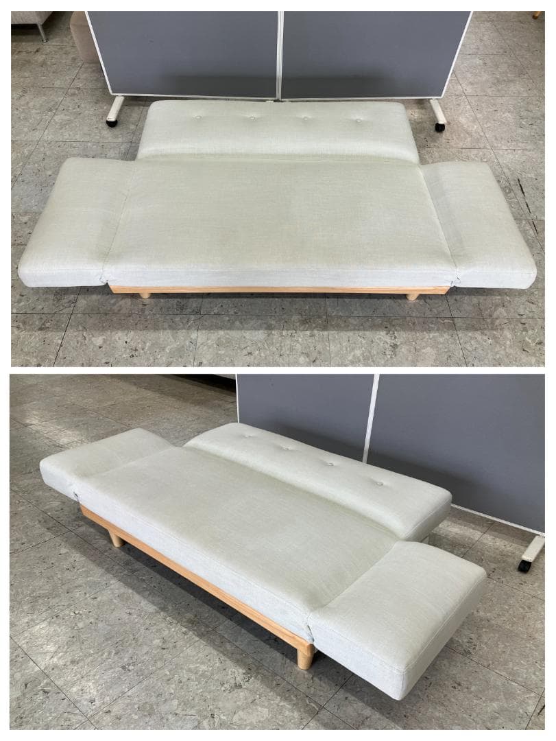 LOWYA 2人掛けソファ リクライニング アイボリー