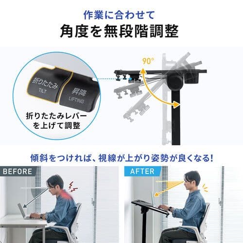 サンワダイレクト スタンディングデスク 昇降デスク