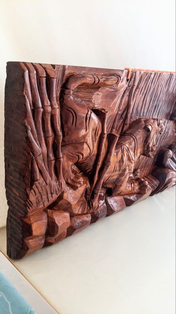 龍虎　木彫り　骨董品　壁掛け　開運　虎　龍　干支 アンティーク 置物 寅　工芸品