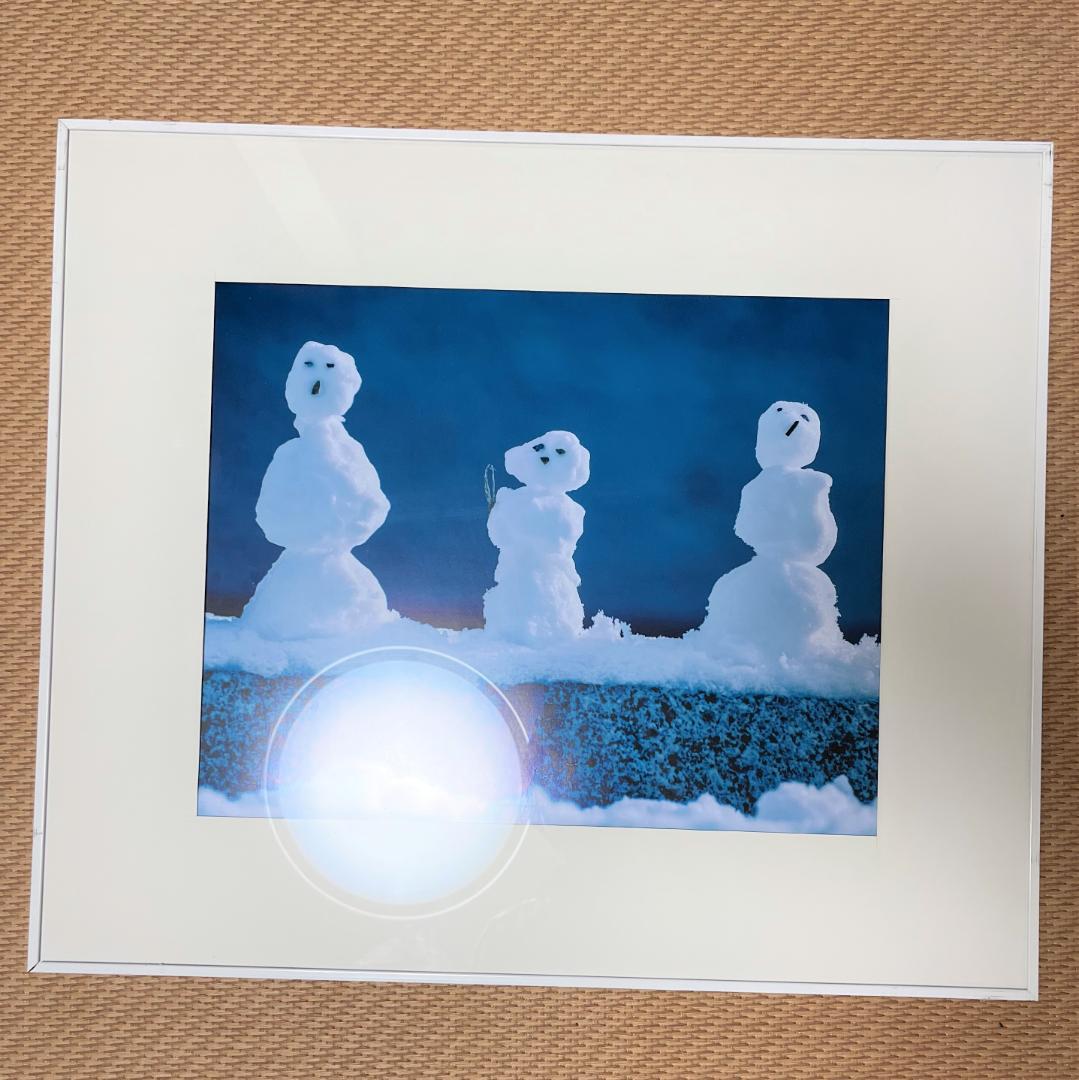 uc-75　雪だるまの写真＆ホワイトフレーム