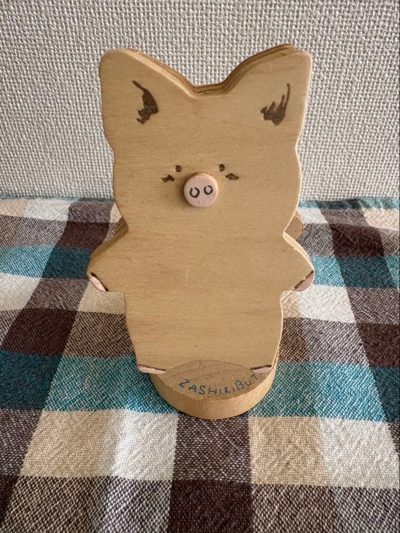 サンリオ　ザシキブタ　木製メモクリップスタンド　昭和レトロ