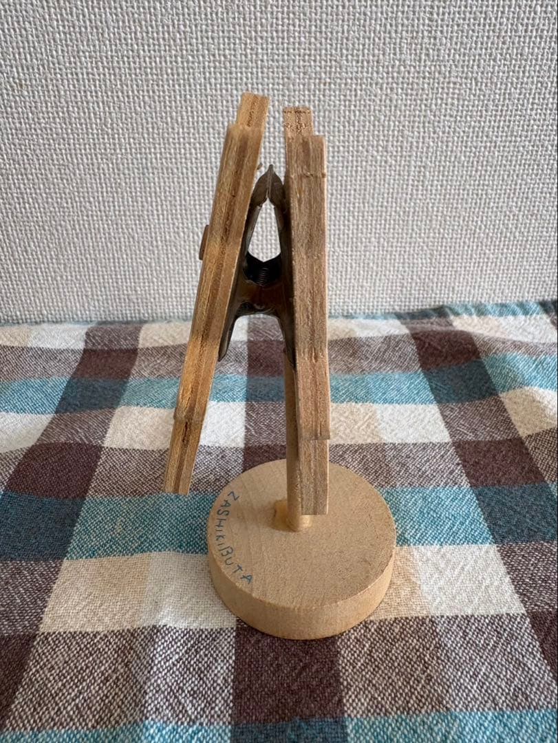 サンリオ　ザシキブタ　木製メモクリップスタンド　昭和レトロ