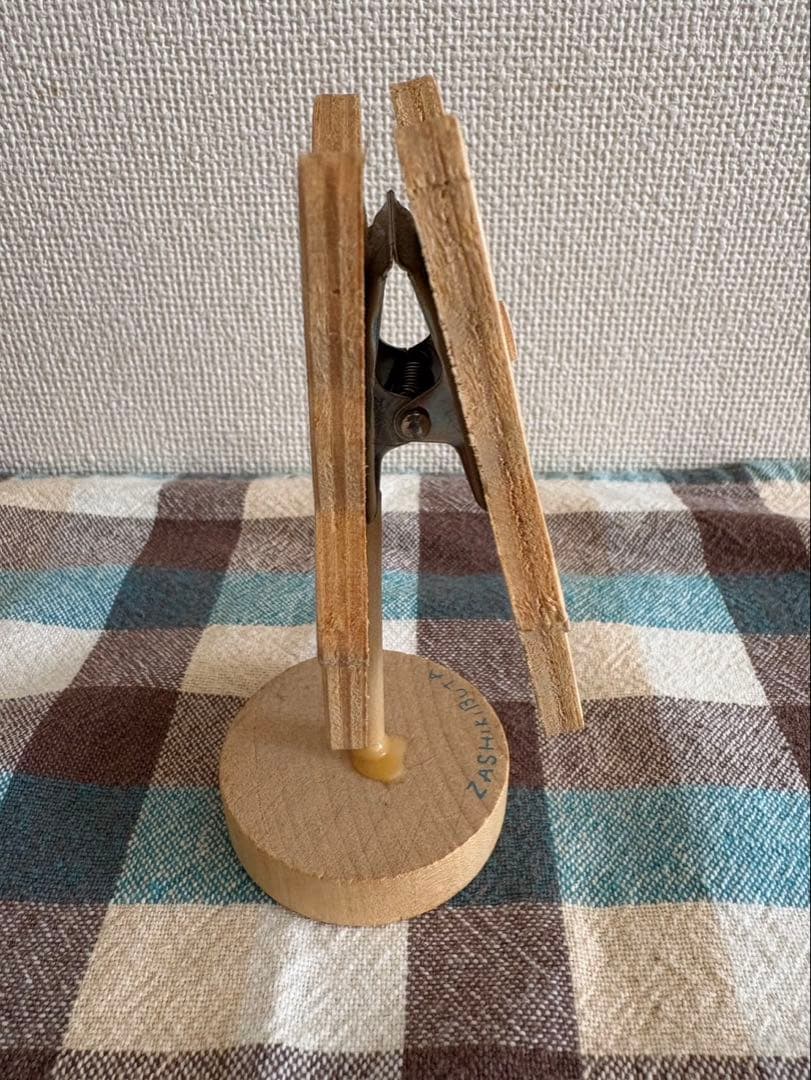 サンリオ　ザシキブタ　木製メモクリップスタンド　昭和レトロ