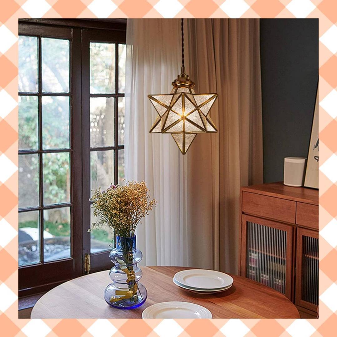 真鍮＆ガラス素材の幻想的な1灯ペンダントライト