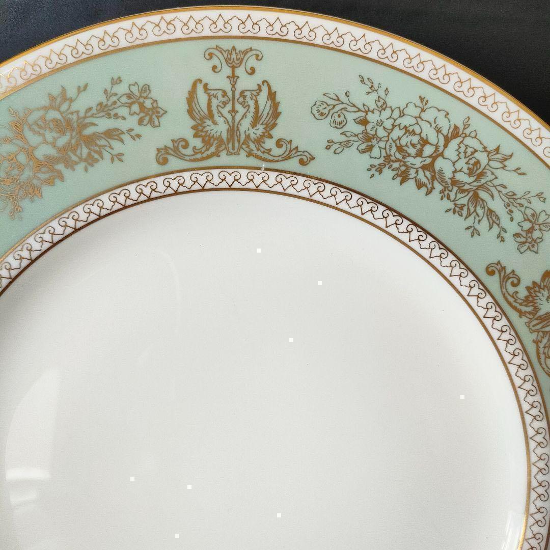 ウェッジウッド ディナープレート セージグリーン フロレンティーン 美品 黒壺