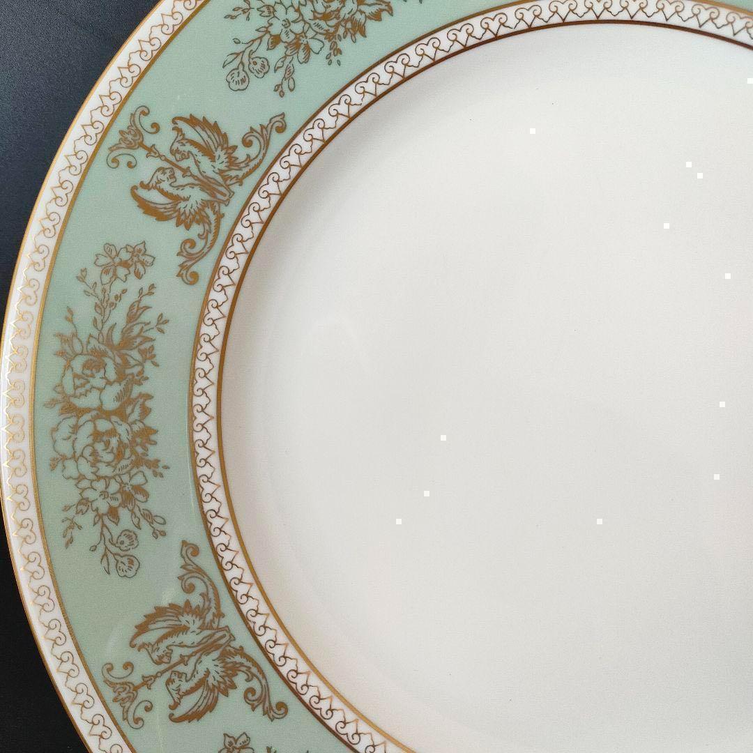 ウェッジウッド ディナープレート セージグリーン フロレンティーン 美品 黒壺