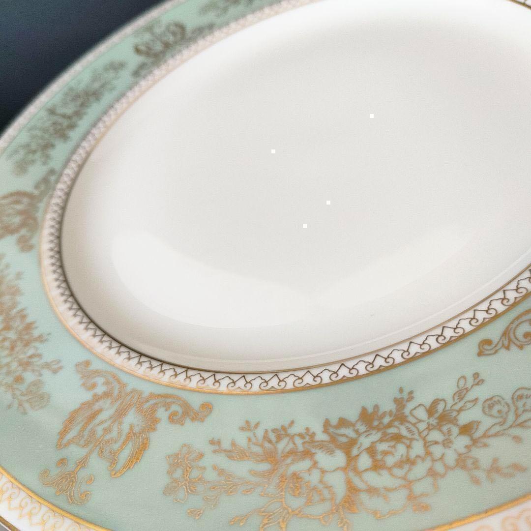 ウェッジウッド ディナープレート セージグリーン フロレンティーン 美品 黒壺