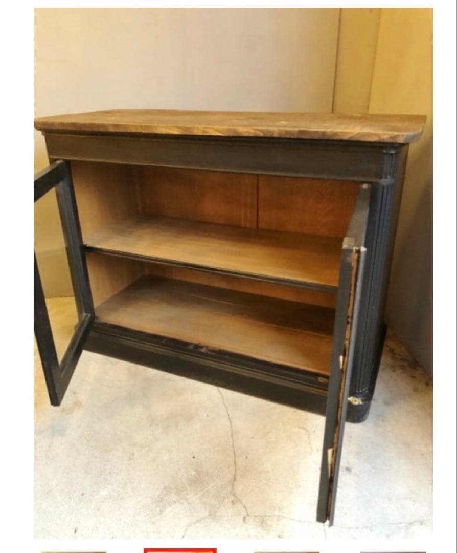 ヴィンテージ ウッド キャビネット フランス ヨーロッパアンティーク食器棚ユーロ