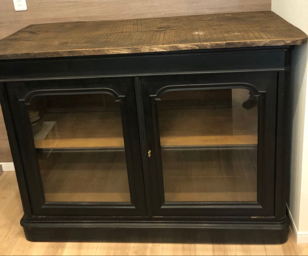 ヴィンテージ ウッド キャビネット フランス ヨーロッパアンティーク食器棚ユーロ