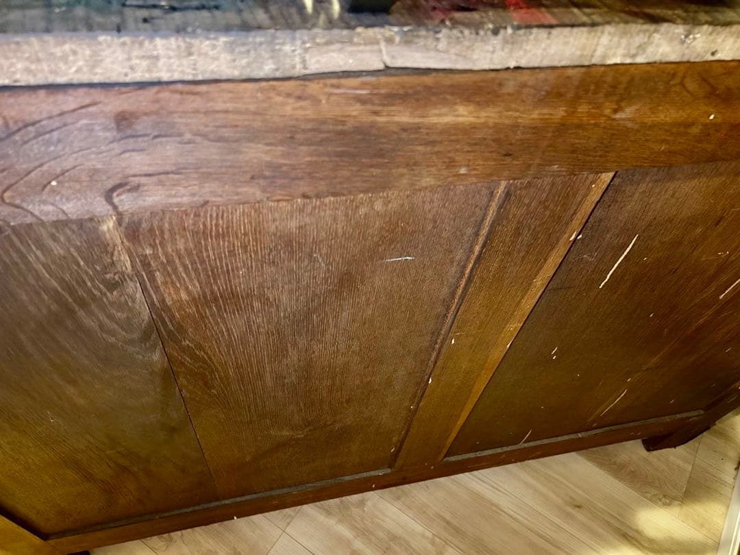 ヴィンテージ ウッド キャビネット フランス ヨーロッパアンティーク食器棚ユーロ