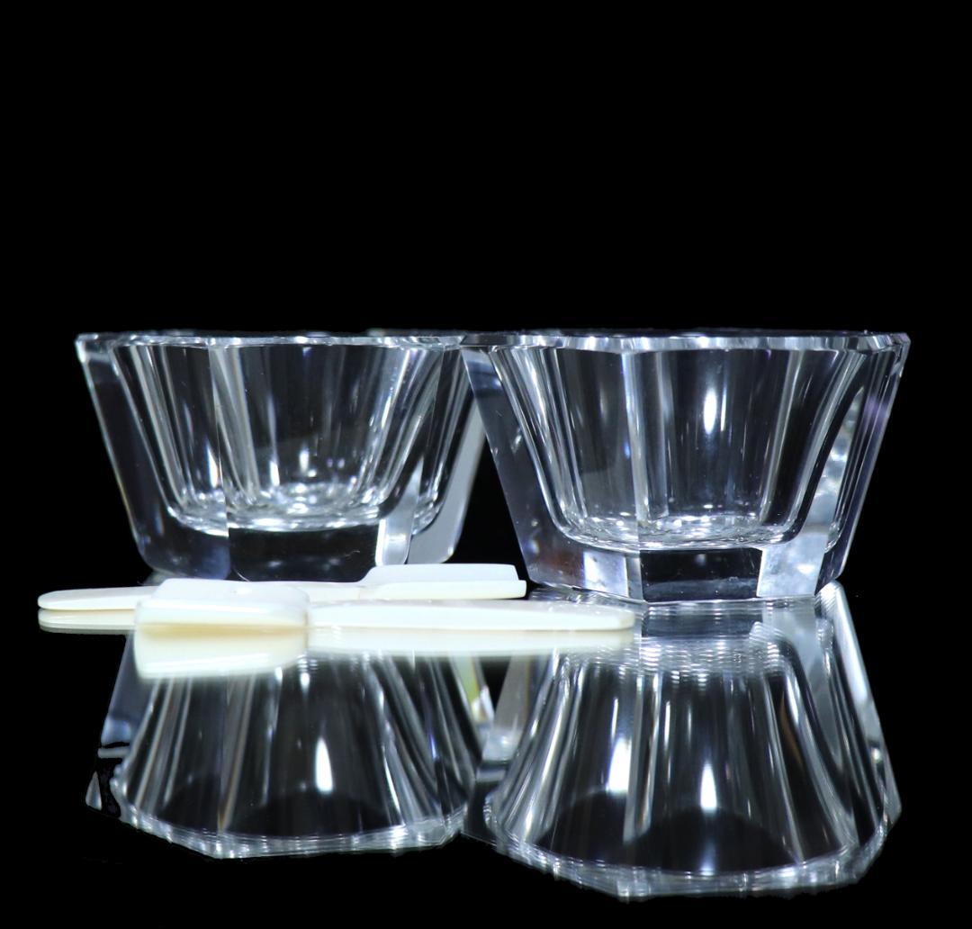 オールド・バカラ 稀少 マスタードポット ペア スプーン付属 刻印有 美品