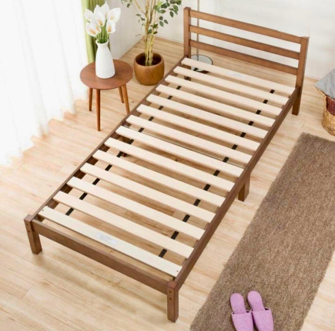 【現地引取OK】木製すのこ シングルベッド