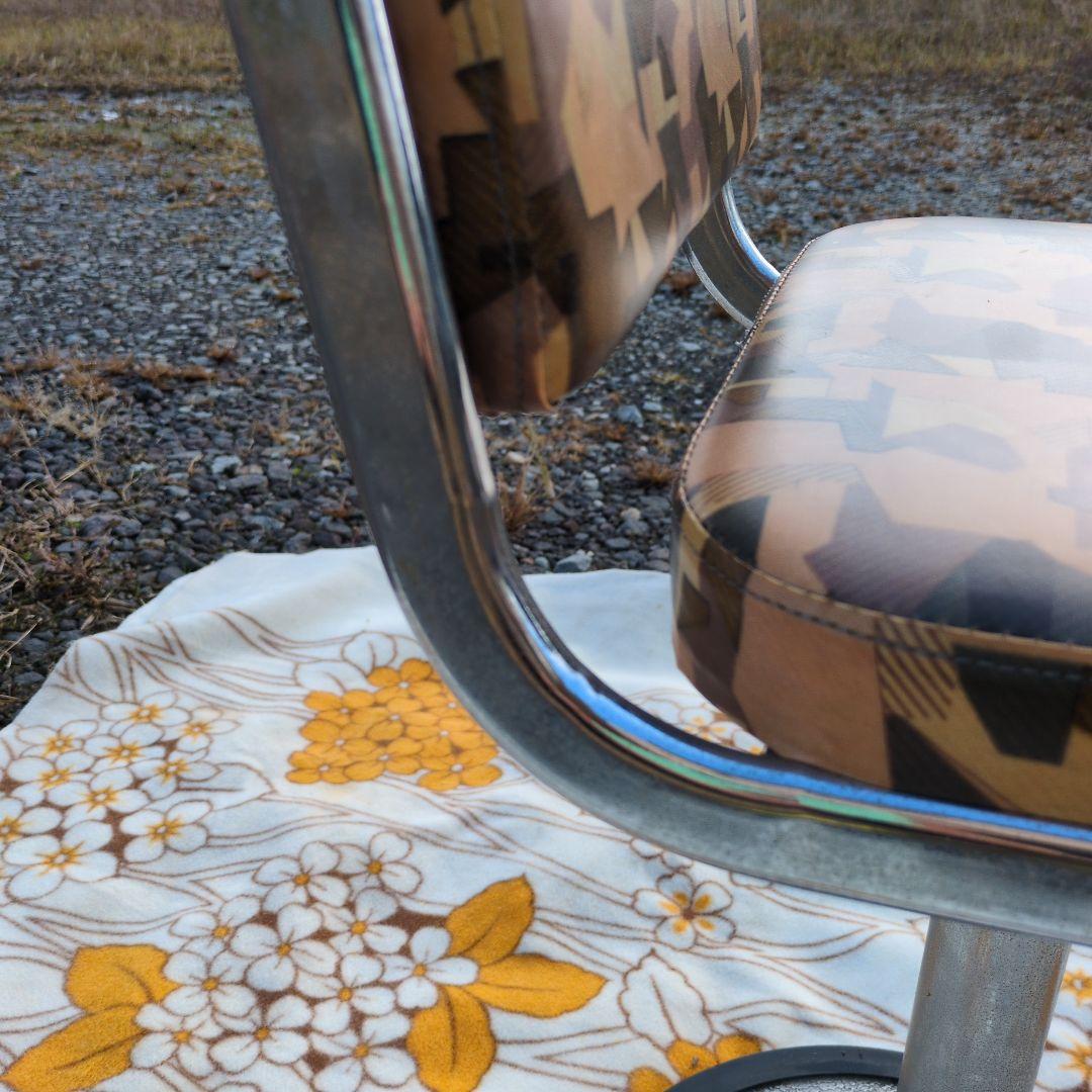 レトロ 回転 カウンターチェア ポップ スチール ビニール合皮 ショップ カフェ