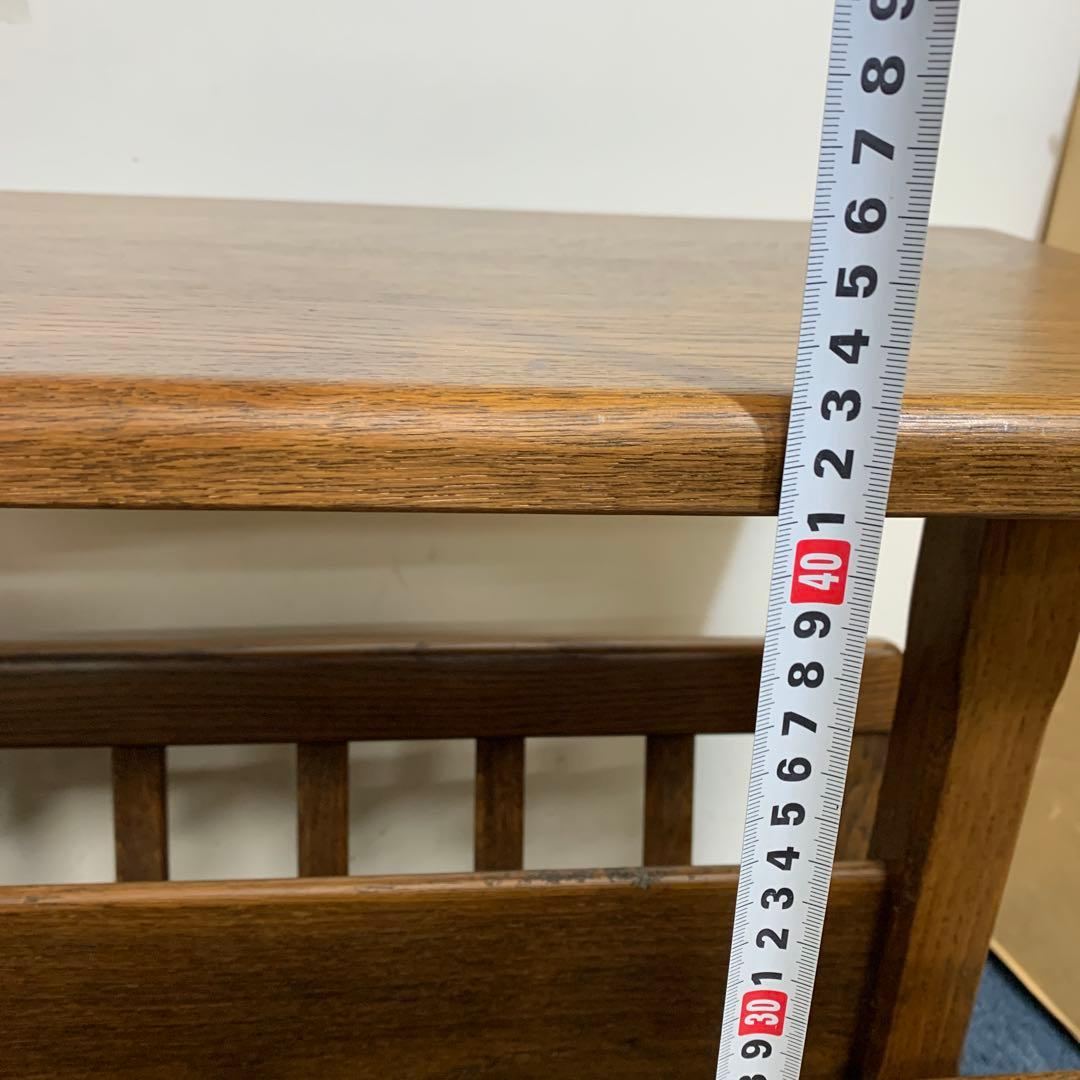 オランダ製 オーク無垢材 サイドテーブル x マガジンラック コーヒーテーブル