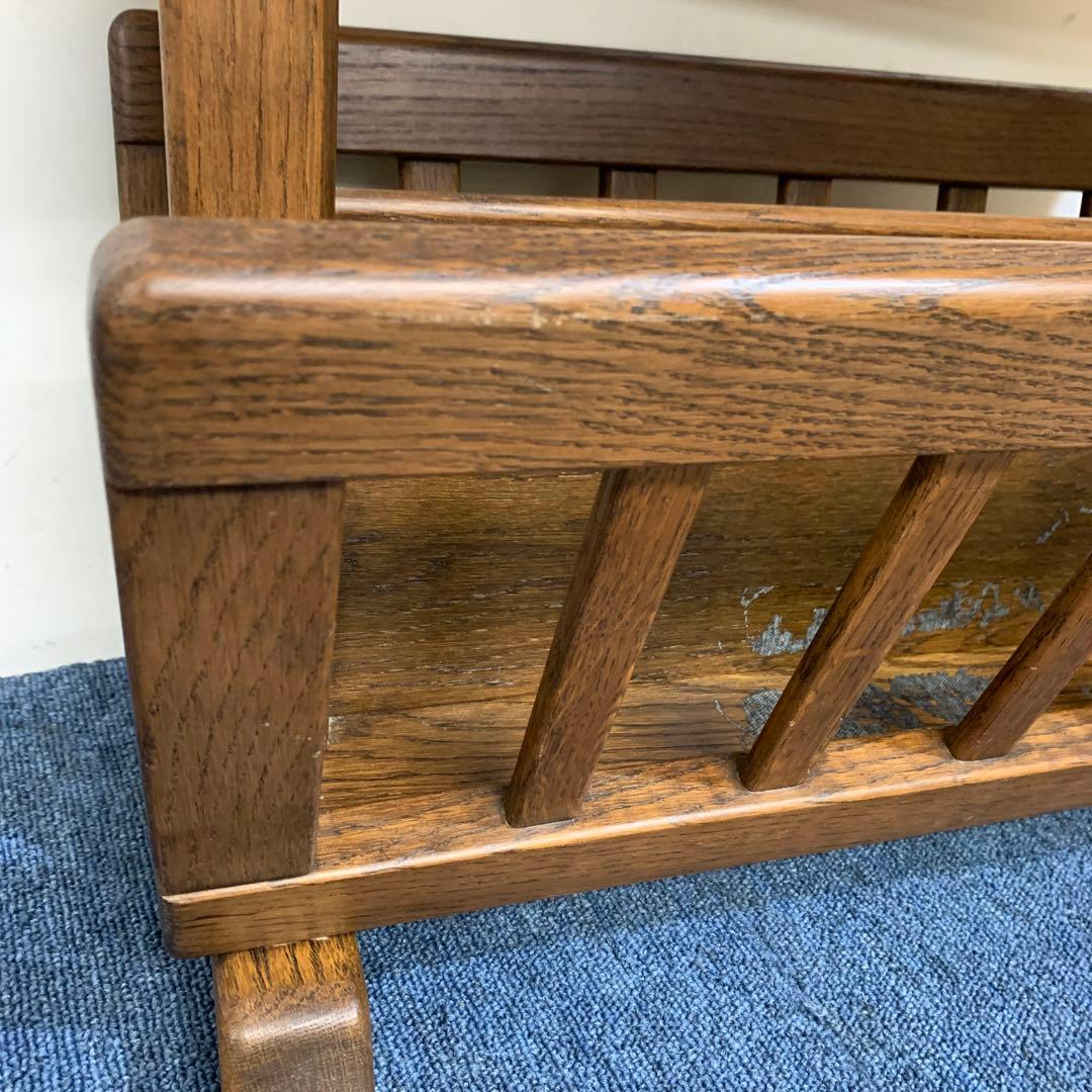 オランダ製 オーク無垢材 サイドテーブル x マガジンラック コーヒーテーブル