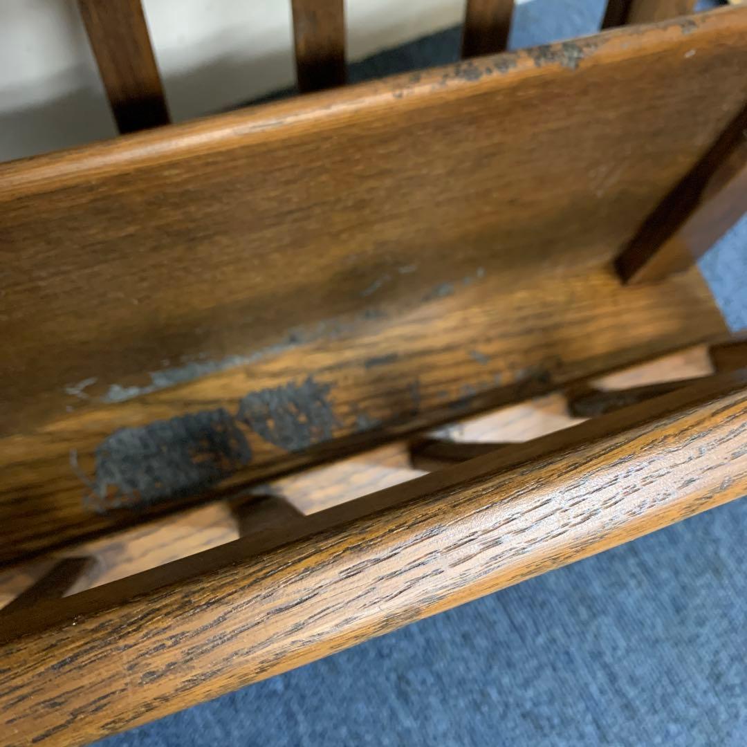 オランダ製 オーク無垢材 サイドテーブル x マガジンラック コーヒーテーブル