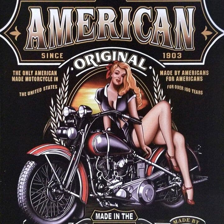 デザイン看板A4】アメリカンバイク★壁掛けポスター絵アートパネル車庫ガレージ雑貨
