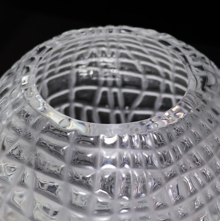 バカラ 珍品 ヴィンテージ クロコ型 フロスト加工 大型 1.1kg 花瓶 丸型