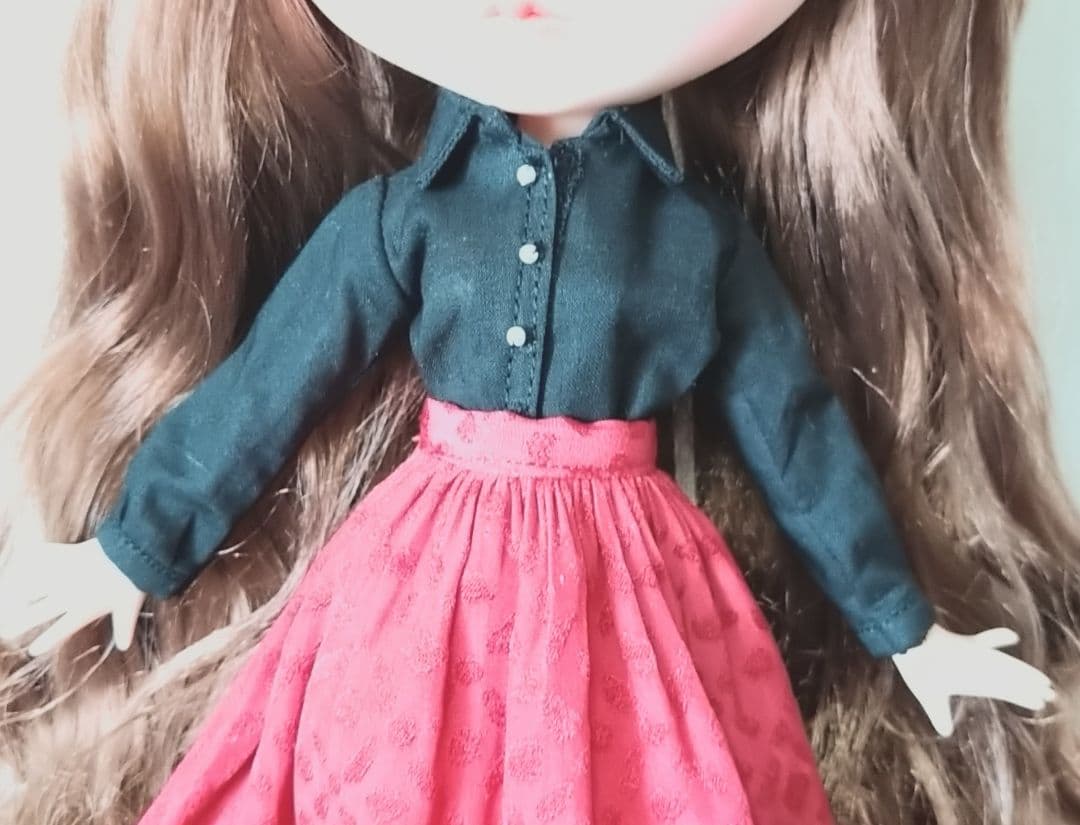 再出品279.※単品※黒のシャツ※ブライスアウトフィット※1/6ドール服