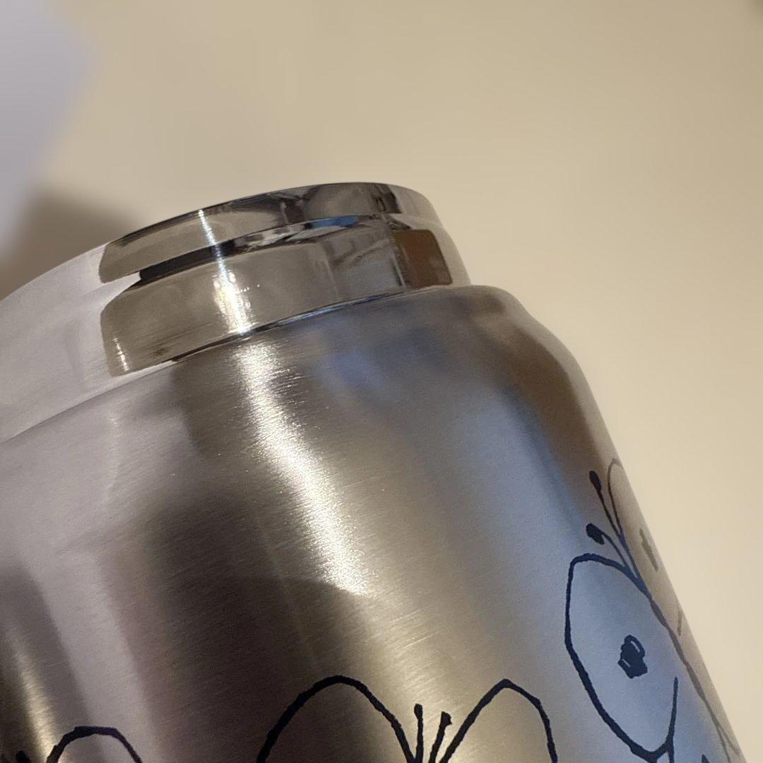 ミナペルホネン thermo mug スープジャー 蝶 シルバー500ml