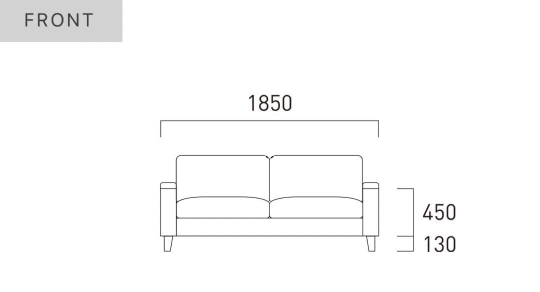 FLANNEL SOFA 3人掛けソファ ANTOS ヘッドレスト付 d2911