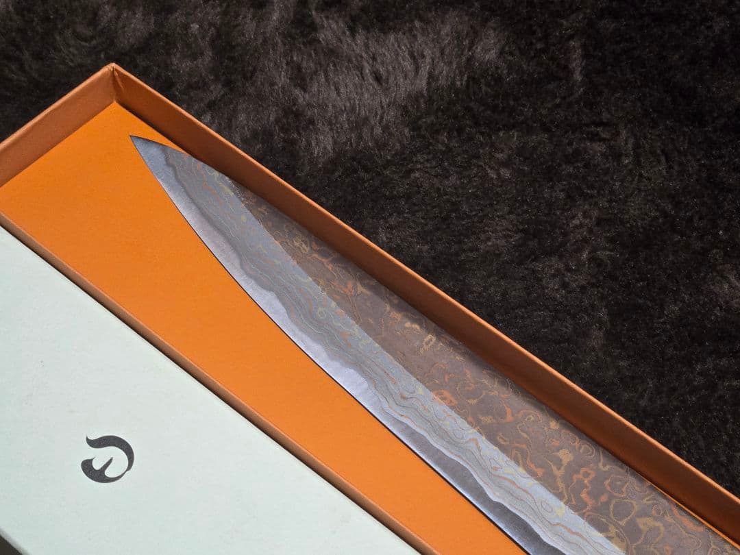 日野浦 睦 有色ダマスカス 筋引 包丁 9寸 未使用品 - メルカリ