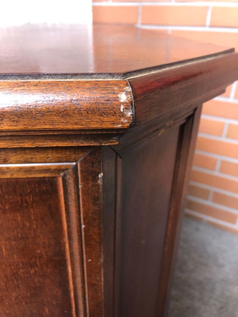 ヨーロピアン　イタリア　チェスト　ロココ調　アンティーク調　花台　木性　茶色