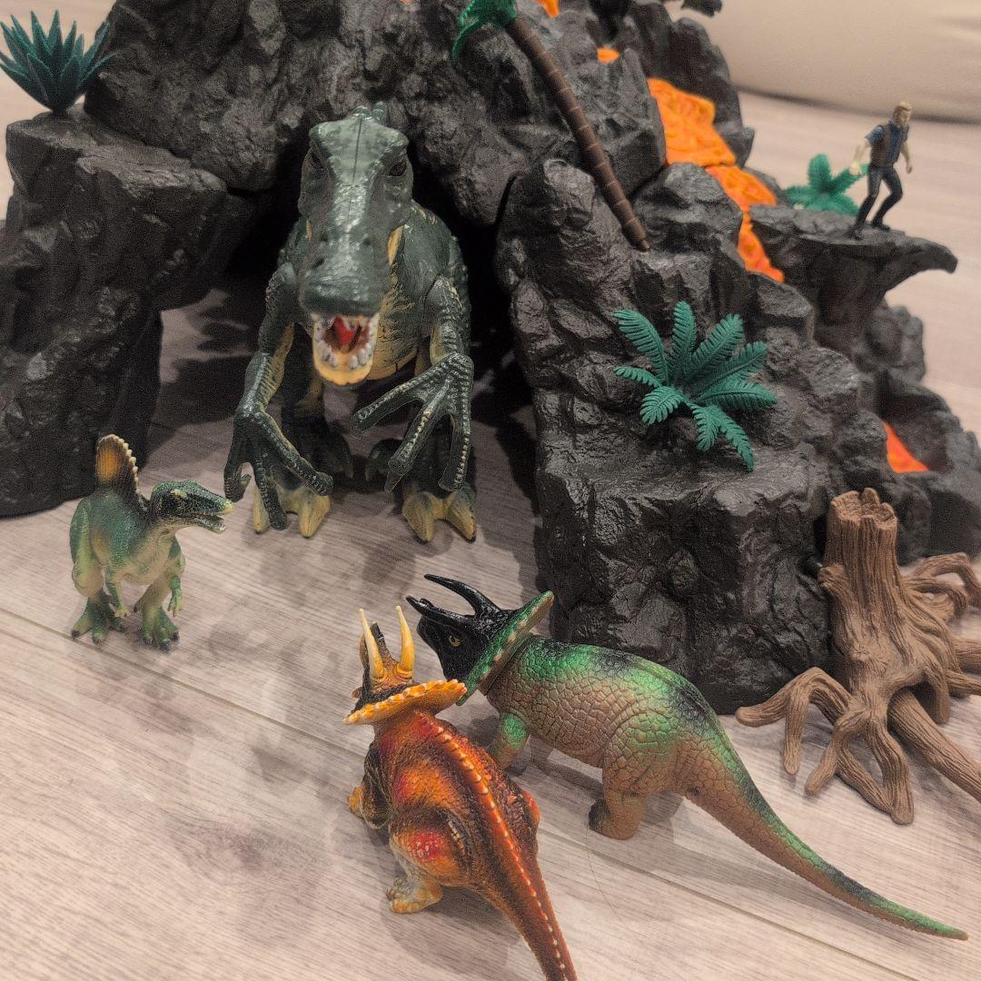 シュライヒ　ビッグ火山　恐竜セット　音の鳴るビッグ恐竜付き　説説明書付き