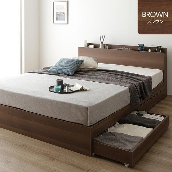 ベッド  ブラウン セミダブル ベッドフレームのみds-2151027