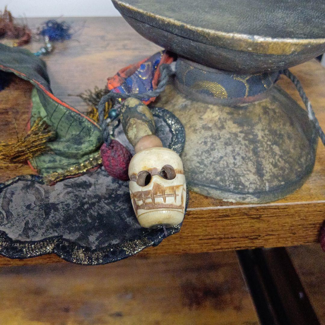 チベット 呪物 ダマル 人骨 密教法具 カパーラ カンリン 仏具 チベタンスカル