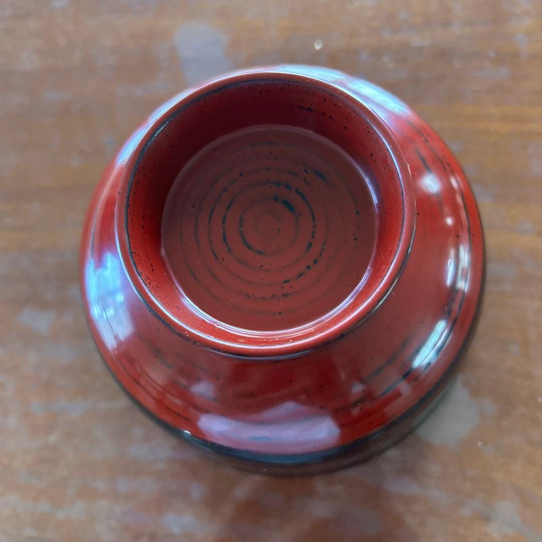 輪島塗り木製汁椀 5個セット 黒赤ツートン　お値下げしました