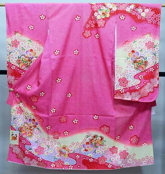 七五三 七歳 女児 正絹 着物フルセット 着物は陽気な天使 NO37379