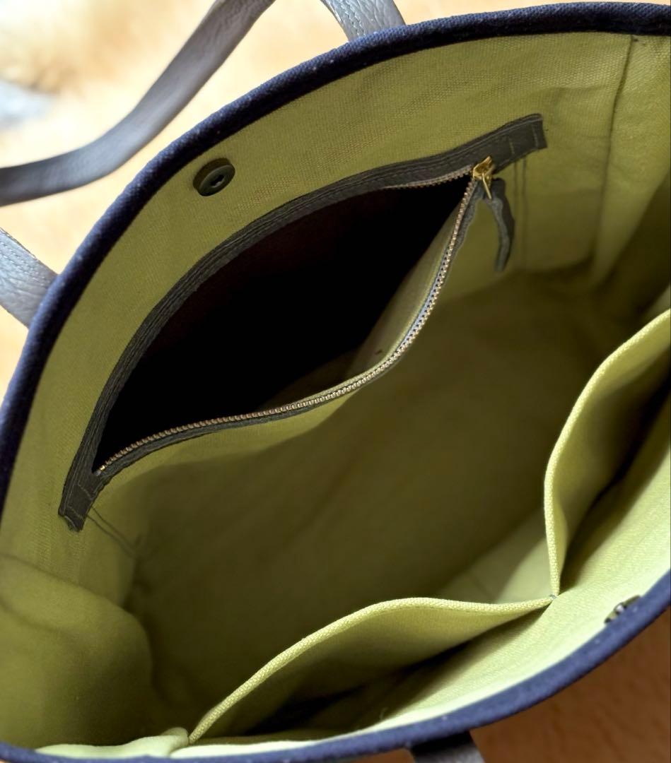 (手づくり)\"メランコリーライト\"ネコとパリと夜景のトートバッグ　アップリケねこ