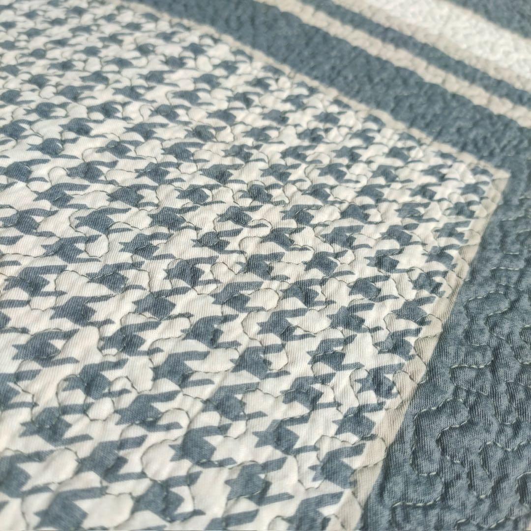 キルトベッドカバー3点セット綿マルチカバー キルティング QNG