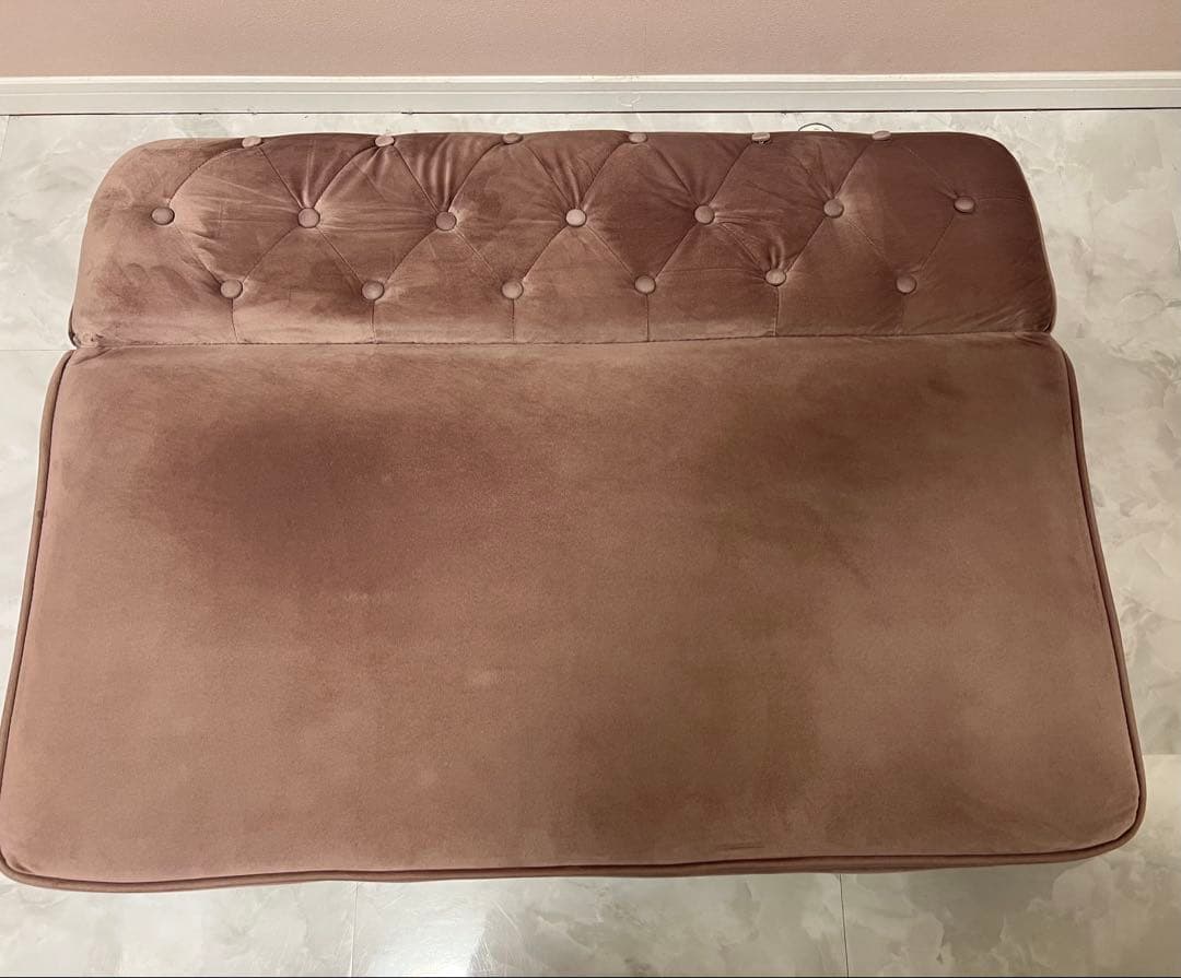 LOWYA ロウヤ ソファー 2人掛け ローソファー ベルベット調 幅100cm