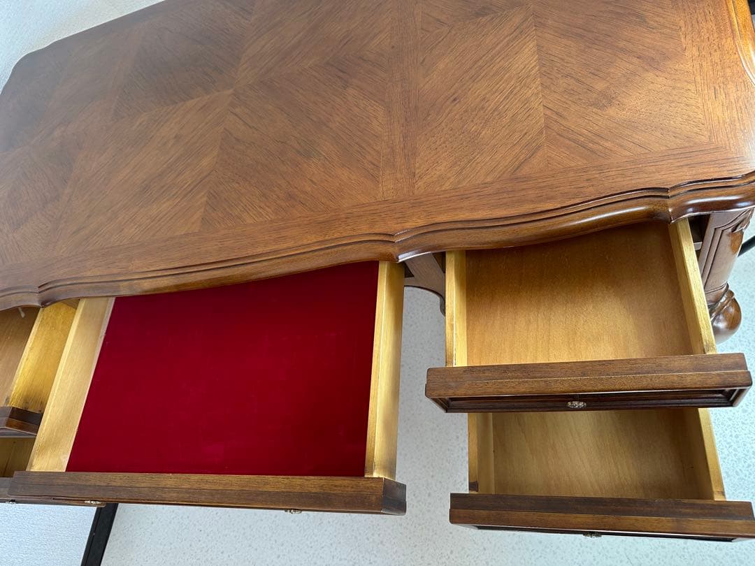 ヨーロッパ エグゼクティブ 猫脚 デスク 書斎机 両袖※i1※