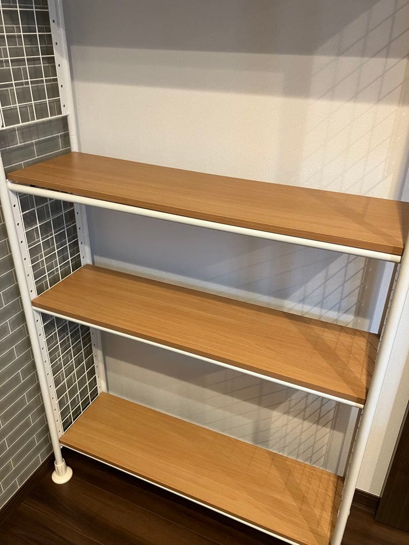 突っ張りラック 可動式棚５枚 幅90cm 奥行25cm