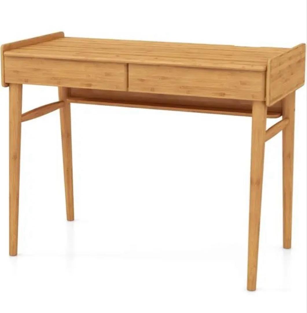 GYMAX 天然竹 パソコンデスク 100cm