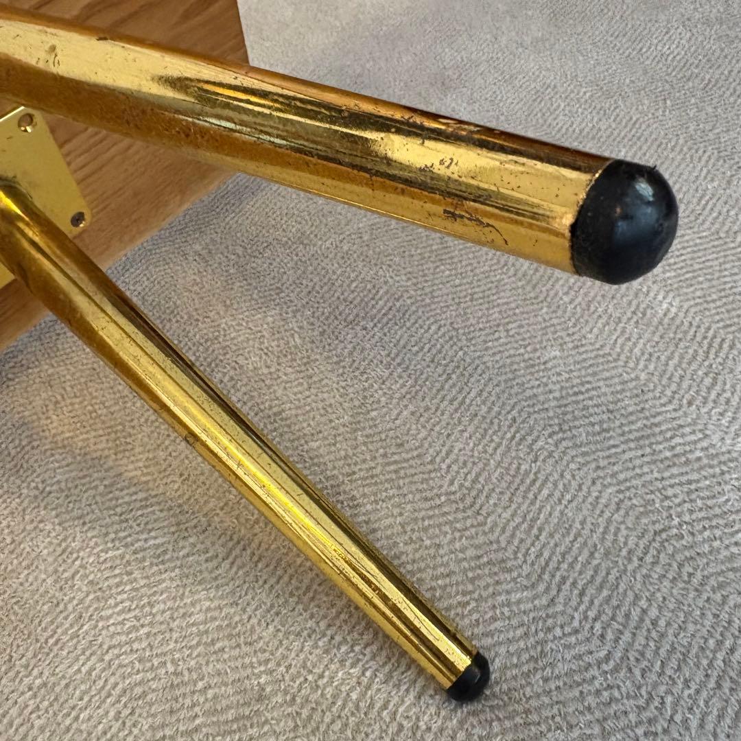 無垢材ナチュラルウッドテーブル ゴールド脚