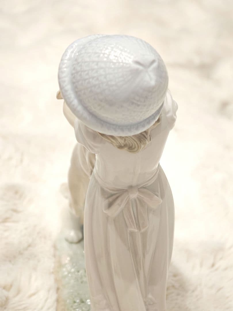 極美 LLADRO リヤドロ 待ってたよ! 犬と少女 西洋陶磁 陶芸2001年