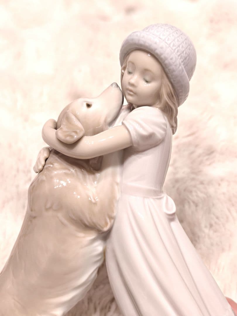 極美 LLADRO リヤドロ 待ってたよ! 犬と少女 西洋陶磁 陶芸2001年