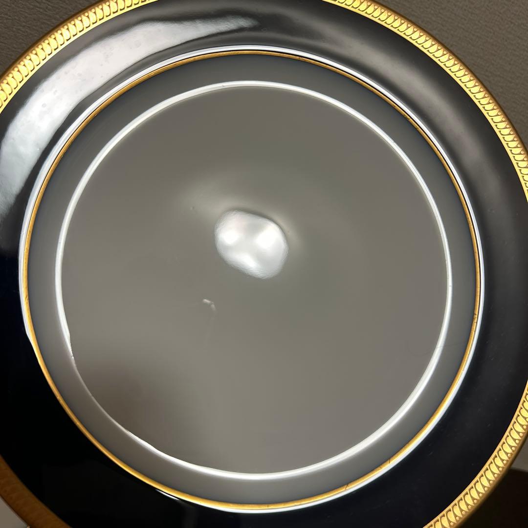 大倉陶園　ロイヤルブルー　瑠璃片葉金蝕　ディナープレート　26cm