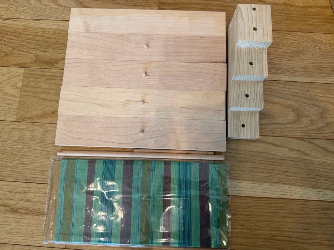 小黒三郎 里山円武者五段飾り（普通垂幕/緑）五月人形 組み木 KK246