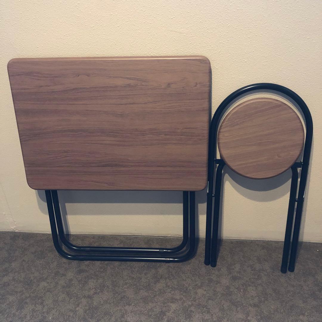 フォールディングテーブルセット　折りたたみテーブルと椅子の2点セット　弘益