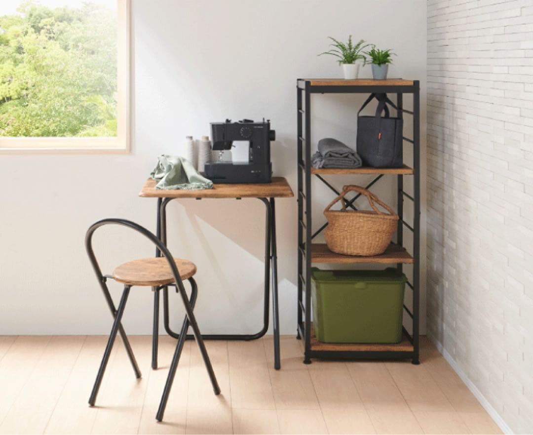 フォールディングテーブルセット　折りたたみテーブルと椅子の2点セット　弘益